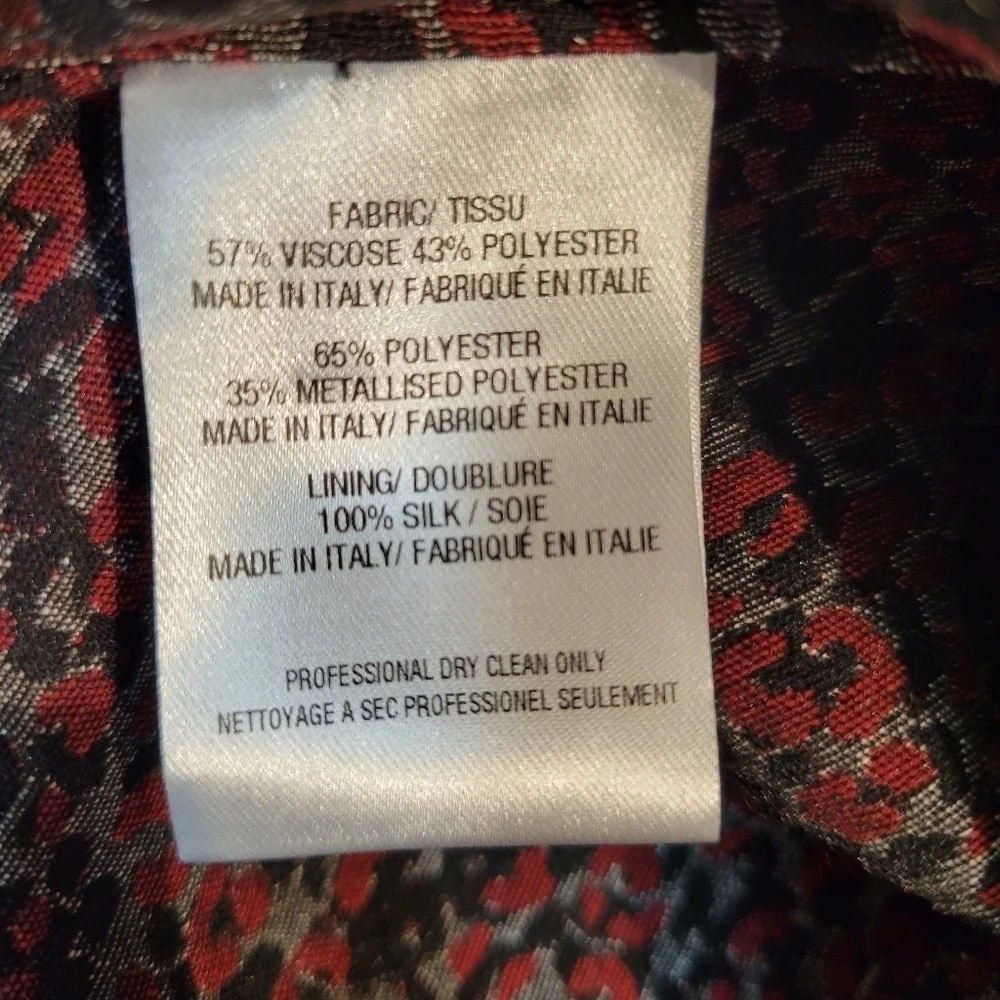 Audra Metallic Red Fan Sleeve Designer Cocktail Dress Like New